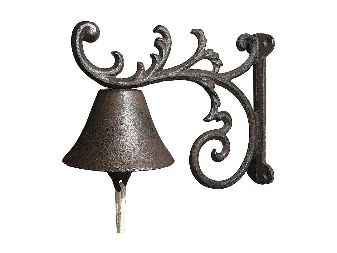 Cloche de jardin de porte ancienne fonte marron 20 x 17 cm