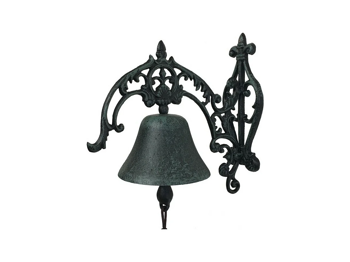 Cloche de jardin de porte ancienne en fonte noire 25 x 26 cm
