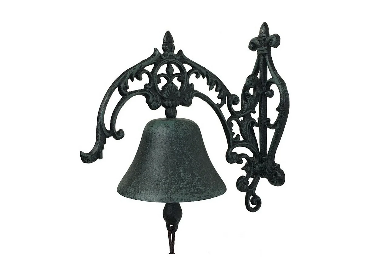 Cloche de jardin de porte ancienne en fonte noire 25 x 26 cm