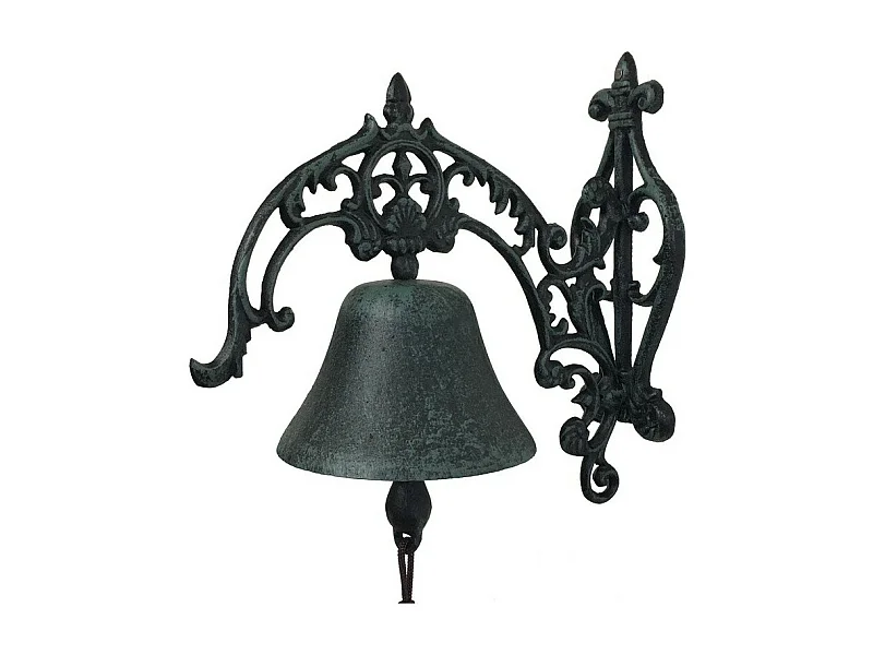 Cloche de jardin de porte ancienne en fonte noire 25 x 26 cm