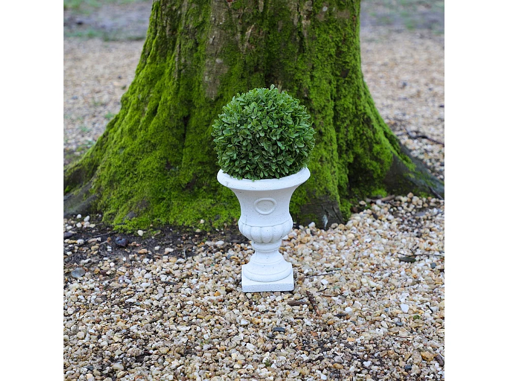 Vase médicis jardin en béton blanc 22 x 29.5 cm