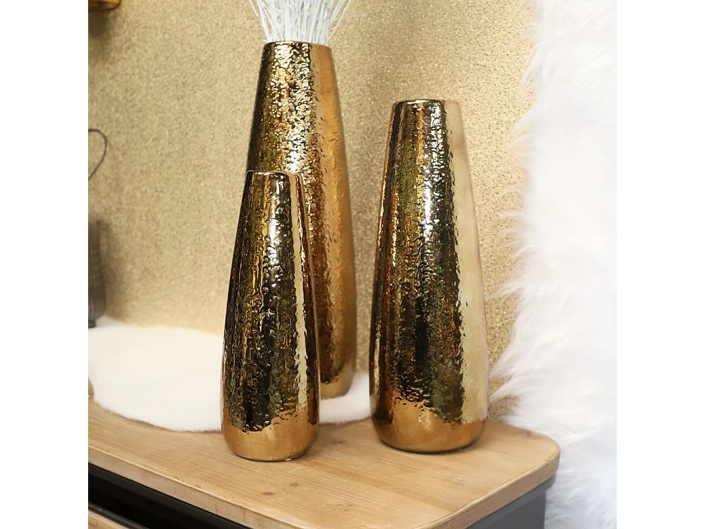 Vase en céramique doré 16.5 x 45cm