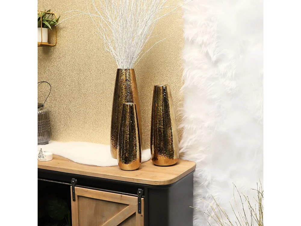 Vase en céramique doré 16.5 x 45cm