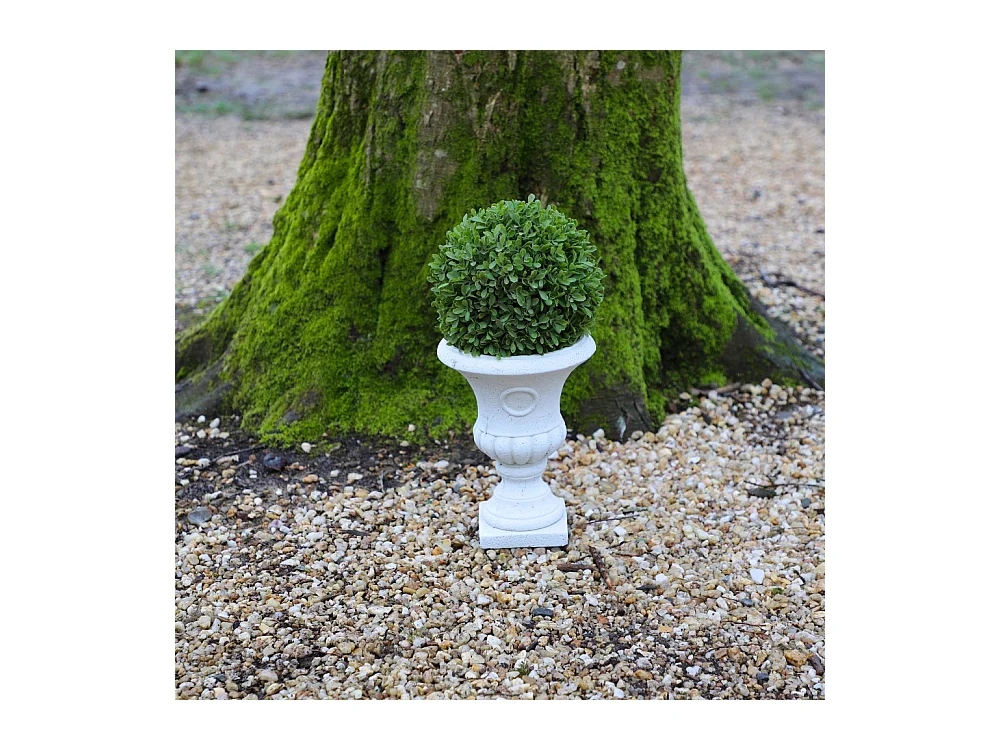 Vase médicis jardin en béton blanc 18.5 x 24 cm