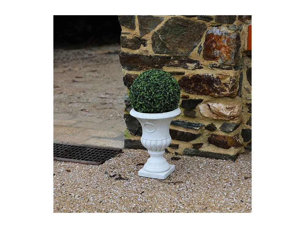 Vase médicis jardin en béton blanc 18.5 x 24 cm