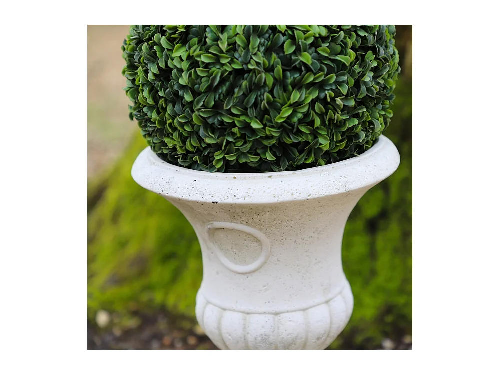 Vase médicis jardin en béton blanc 18.5 x 24 cm