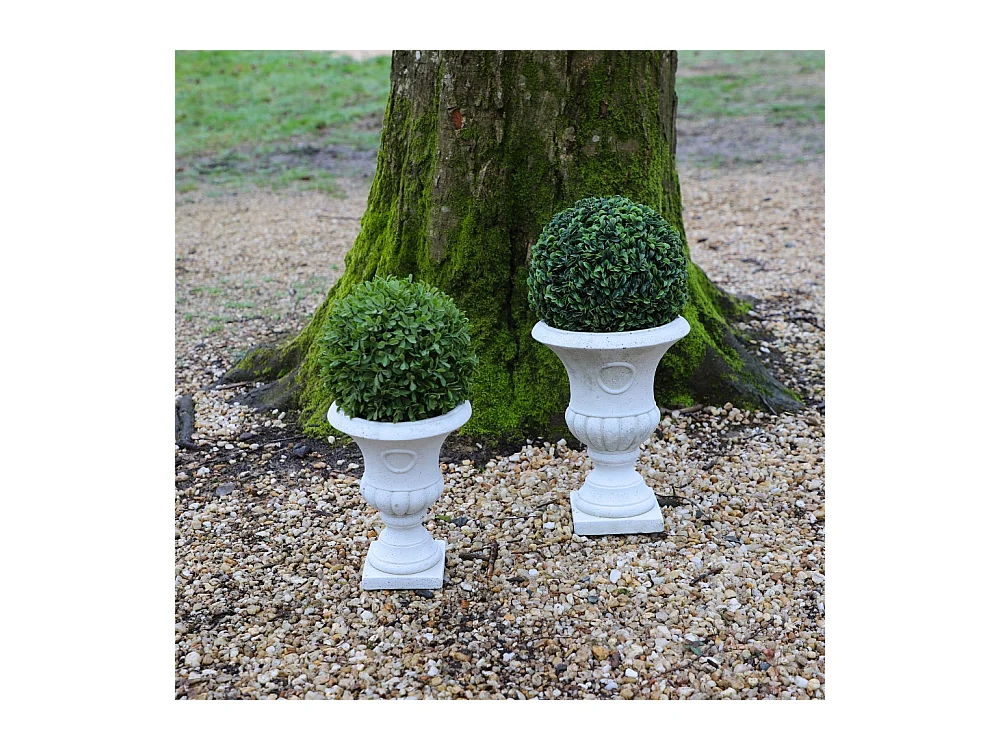 Vase médicis jardin en béton blanc 18.5 x 24 cm