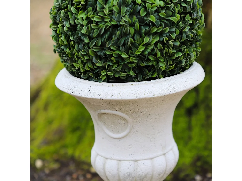 Vase médicis jardin en béton blanc 18.5 x 24 cm