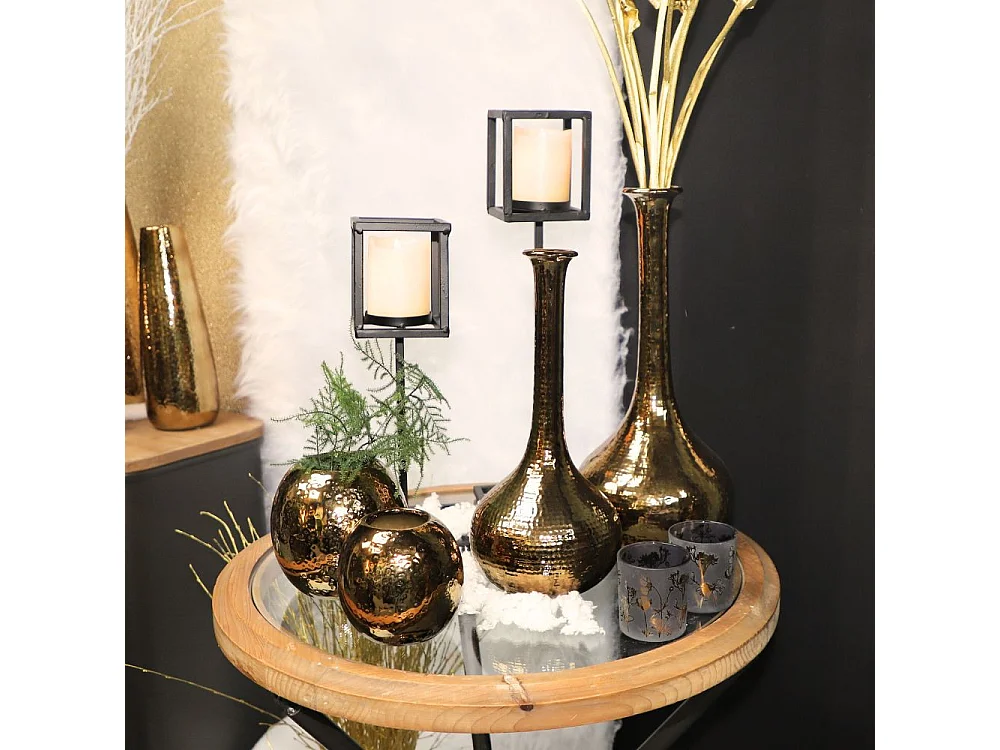 Vase en céramique doré 23.5 x 51cm