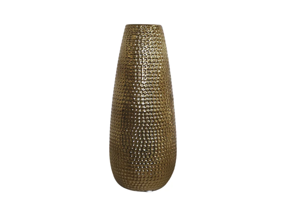 Vase en céramique doré 14 x 33.5 Ø ouv 5,5
