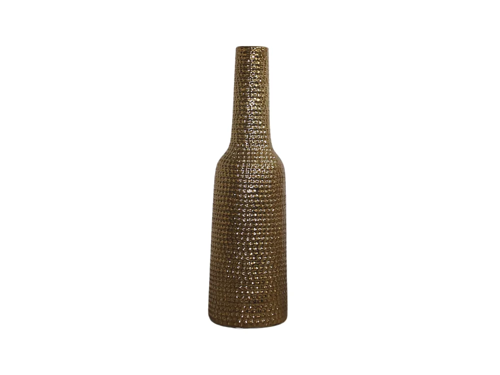Vase en céramique doré 14 x 51 Ø ouv 4 cm