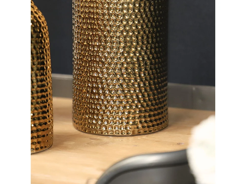 Vase en céramique doré 14 x 51 Ø ouv 4 cm