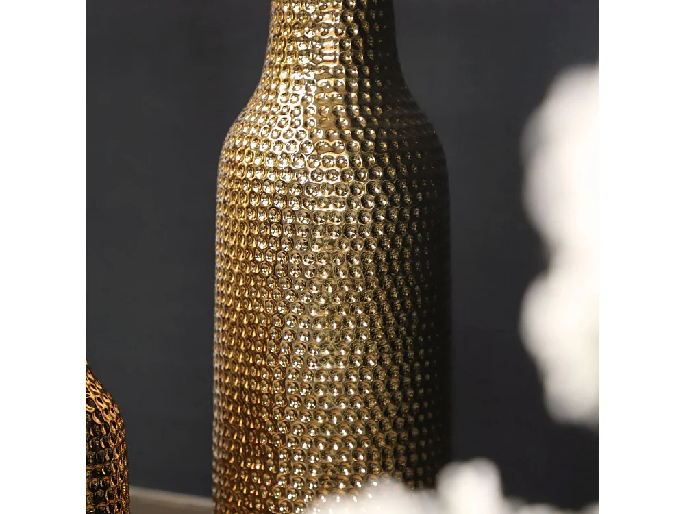 Vase en céramique doré 14 x 51 Ø ouv 4 cm