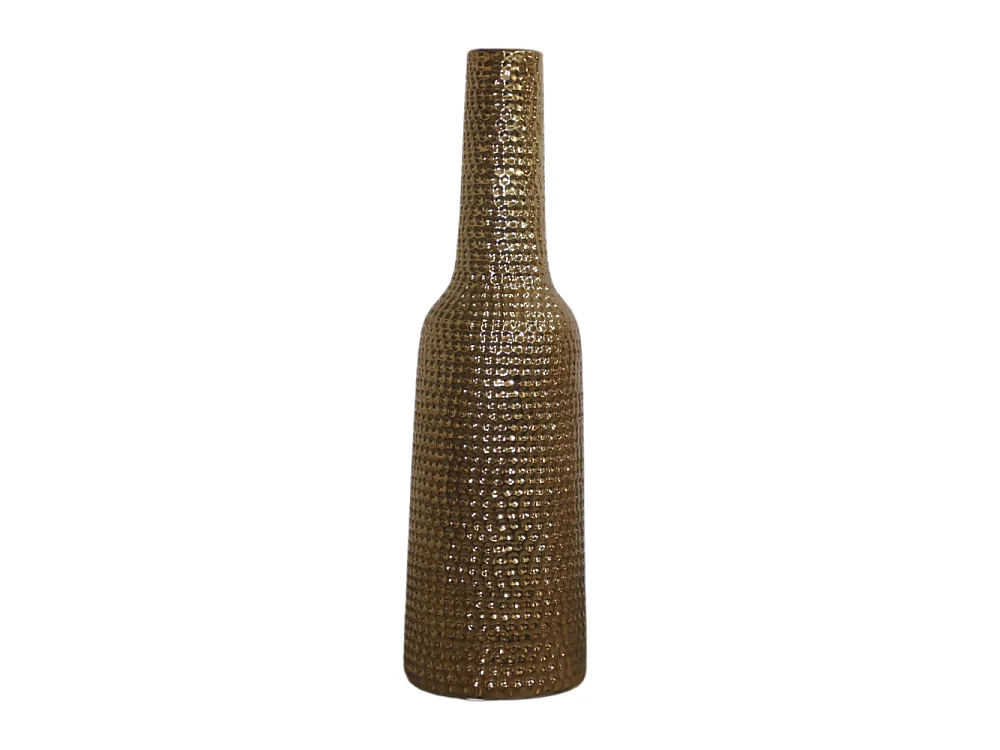 Vase en céramique doré 14 x 51 Ø ouv 4 cm