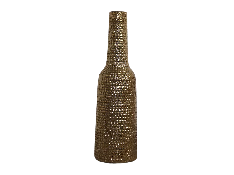 Vase en céramique doré 14 x 51 Ø ouv 4 cm