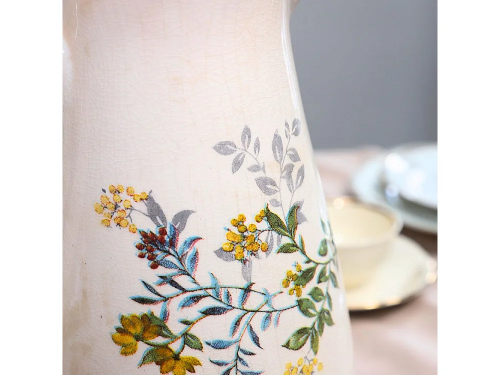 Pichet vase en céramique beige 20 x 14 x 25 cm