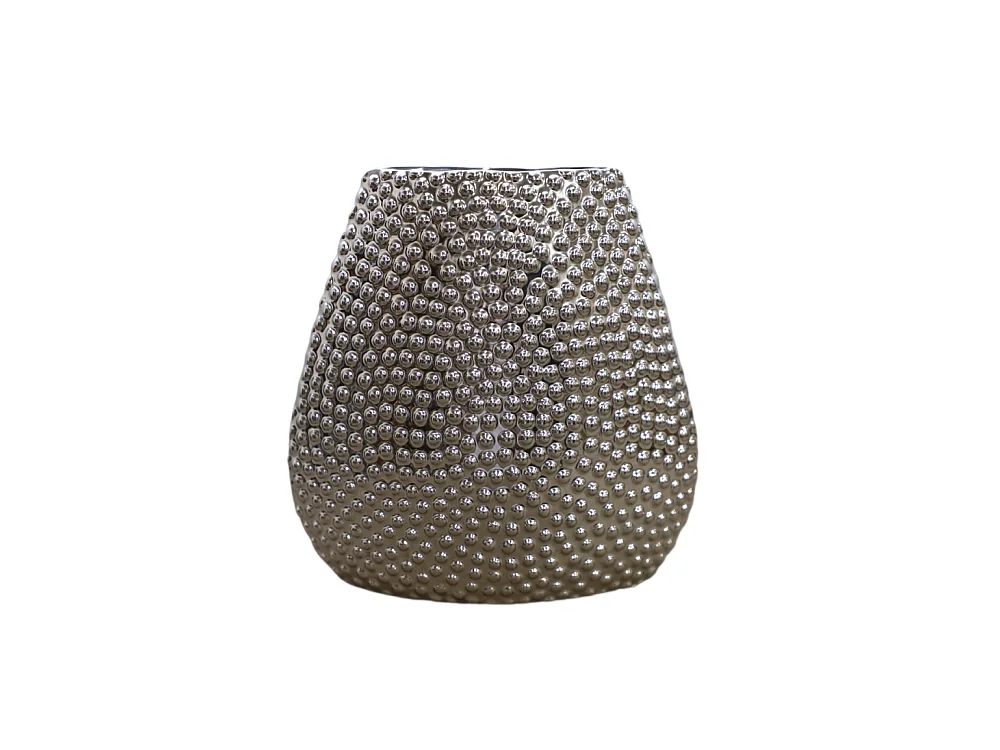 Vase céramique argenté 23 x 23.5 cm