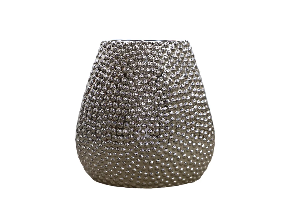 Vase céramique argenté 23 x 23.5 cm