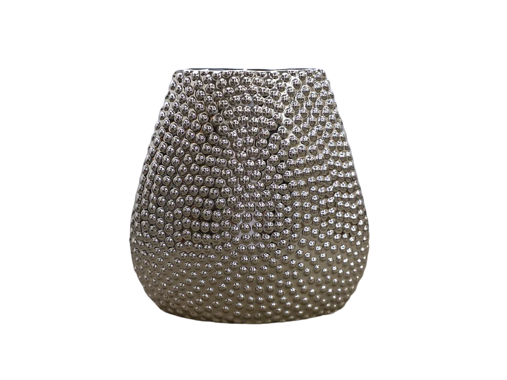 Vase céramique argenté 23 x 23.5 cm
