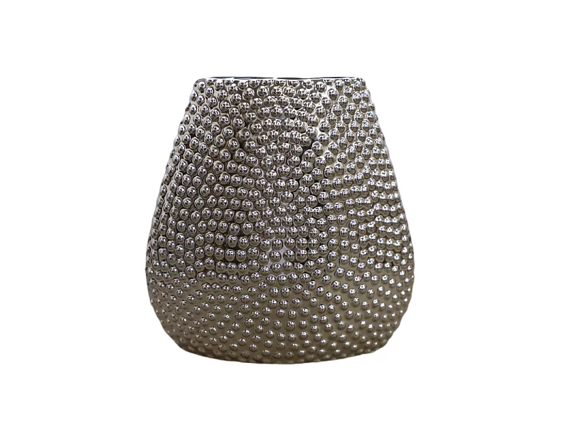Vase céramique argenté 23 x 23.5 cm