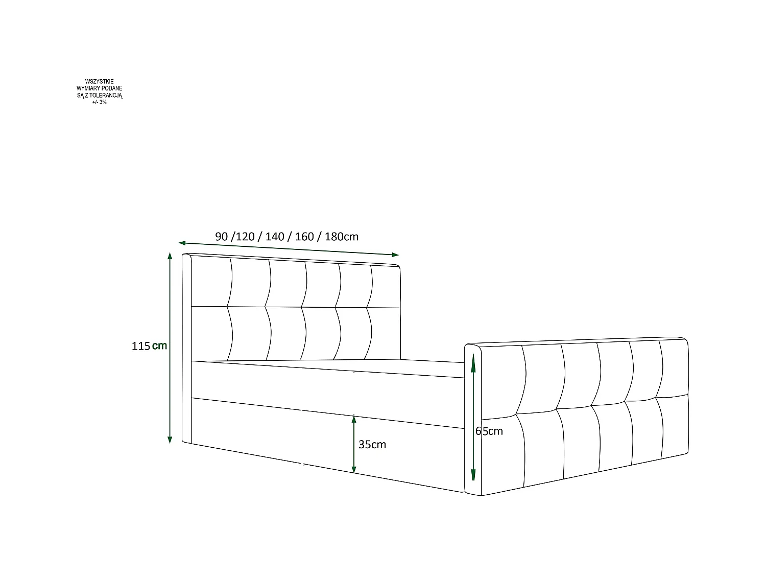 Polsterbett BLIND 180x200 monolith 59