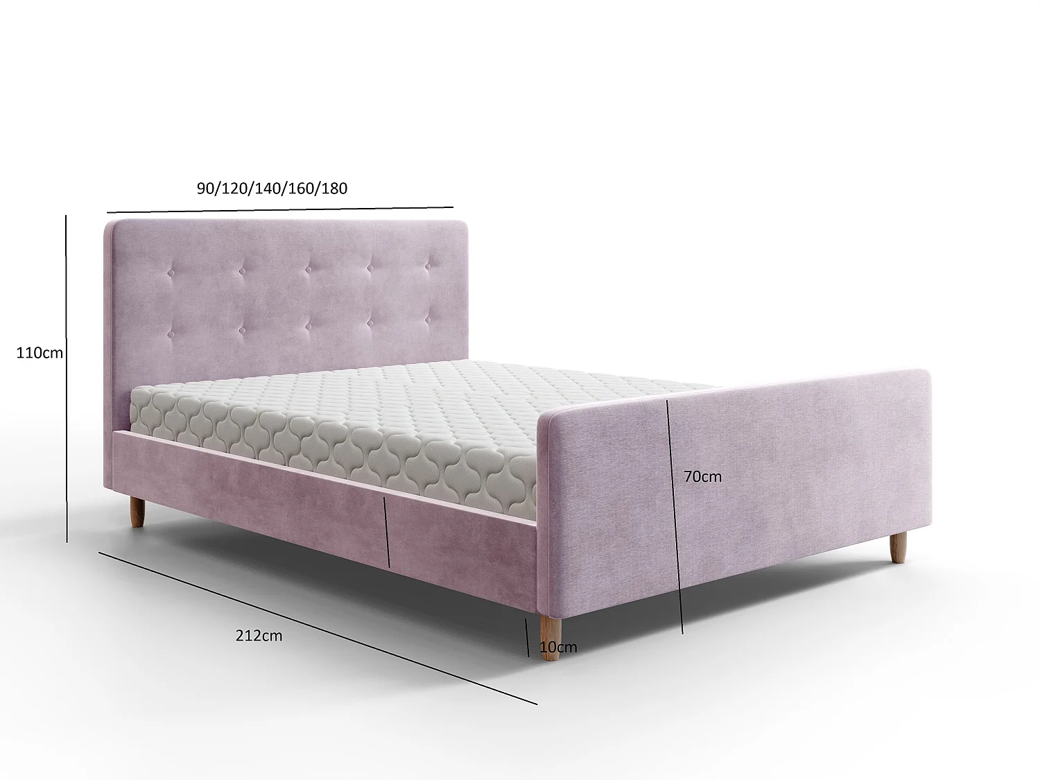 Polsterbett CUPRA 140x200 Itaka 34