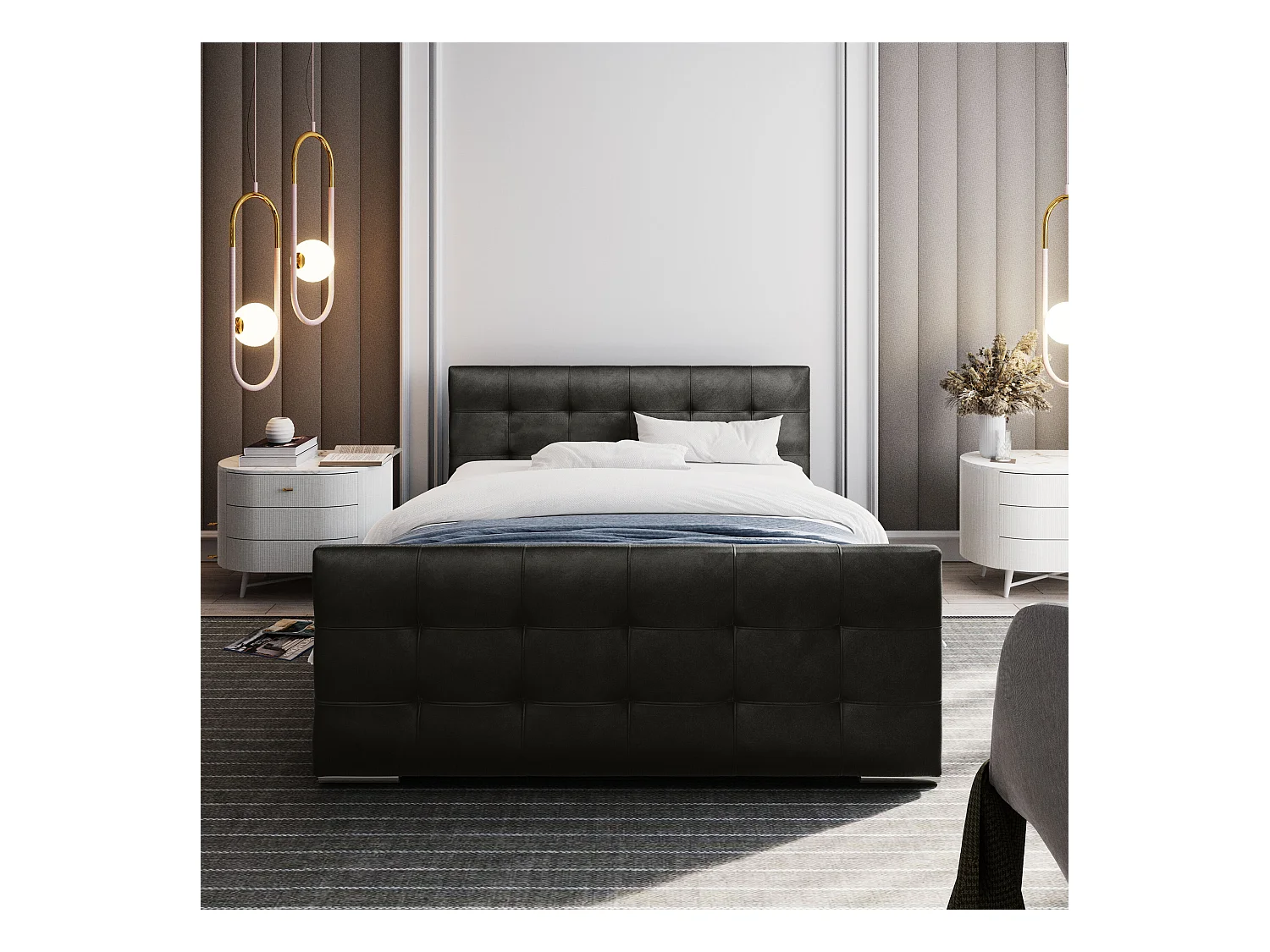 Łóżko tapicerowane BLIND 180x200 monolith 92