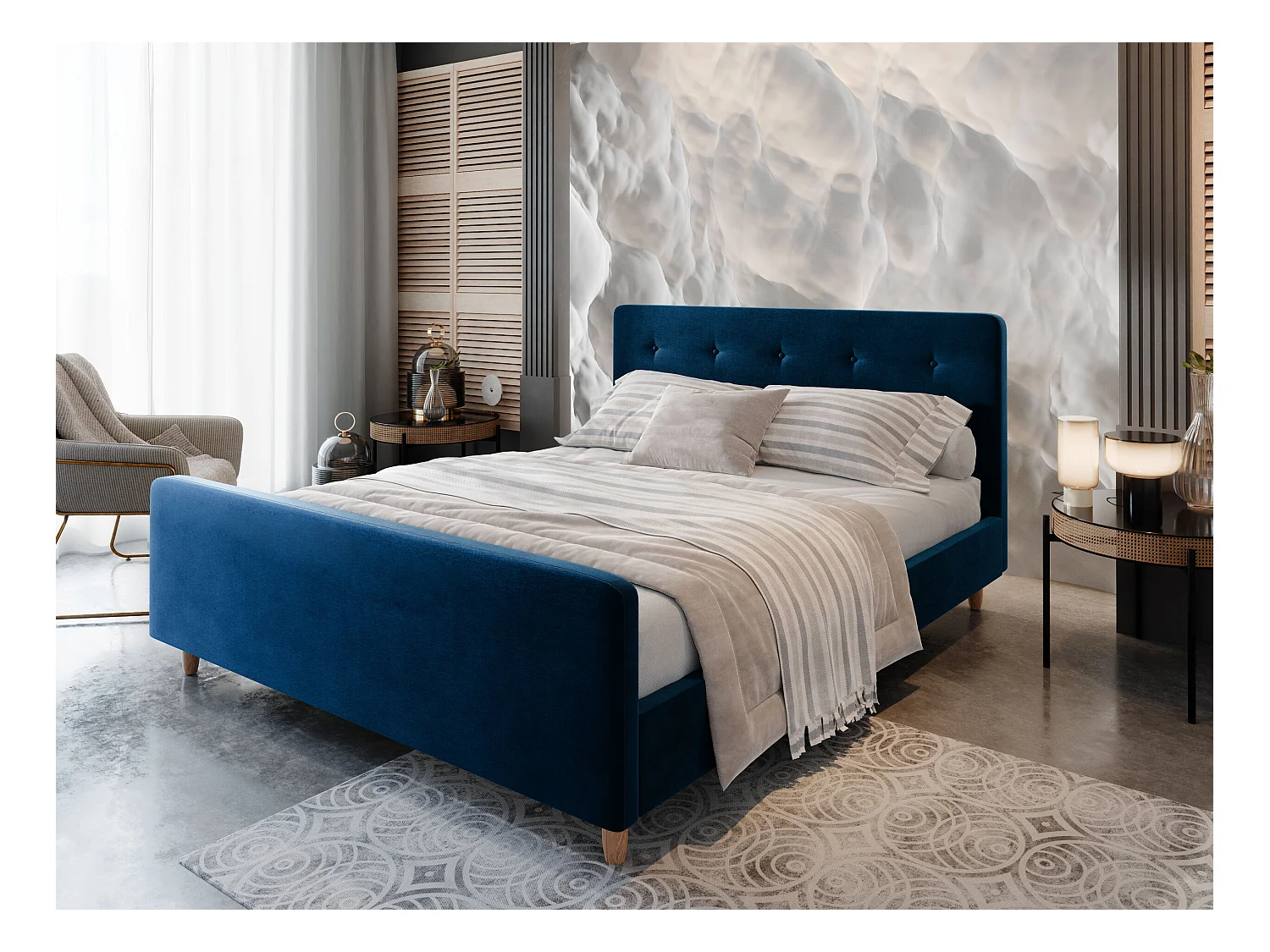 Łóżko tapicerowane CUPRA 140x200 Itaka 11