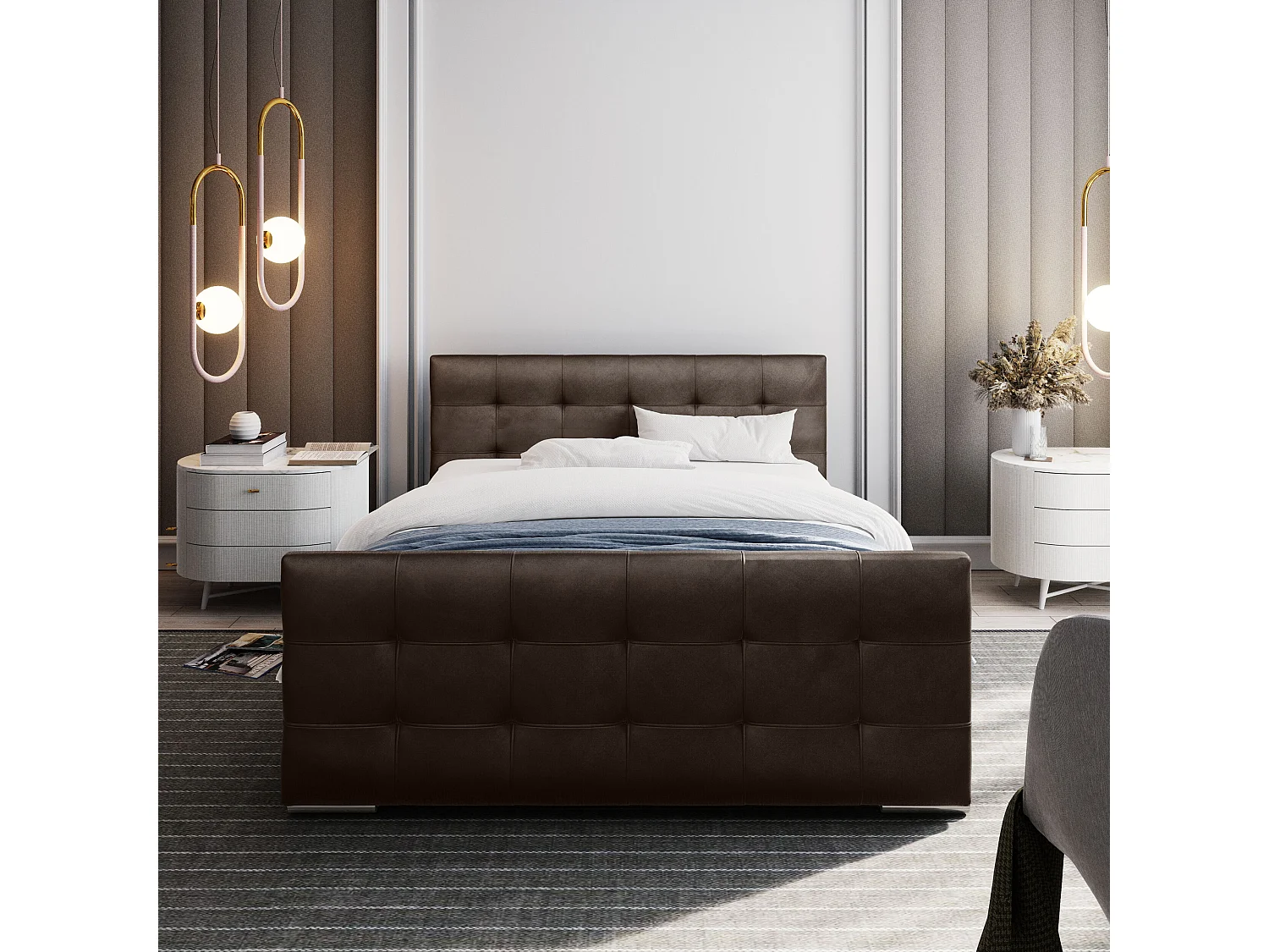 Łóżko tapicerowane BLIND 160x200 monolith 15