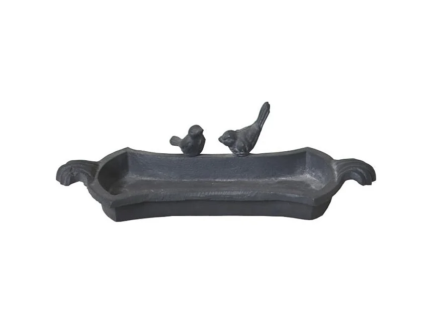 Mangeoire à oiseaux abreuvoir jardin fonte grise 30cm