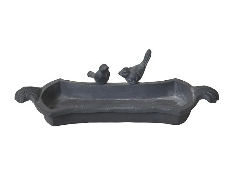 Mangeoire à oiseaux abreuvoir jardin fonte grise 30cm