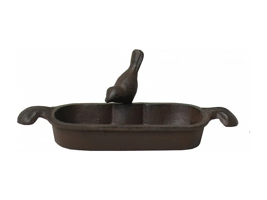 Mangeoire à oiseaux abreuvoir jardin fonte marron 26cm