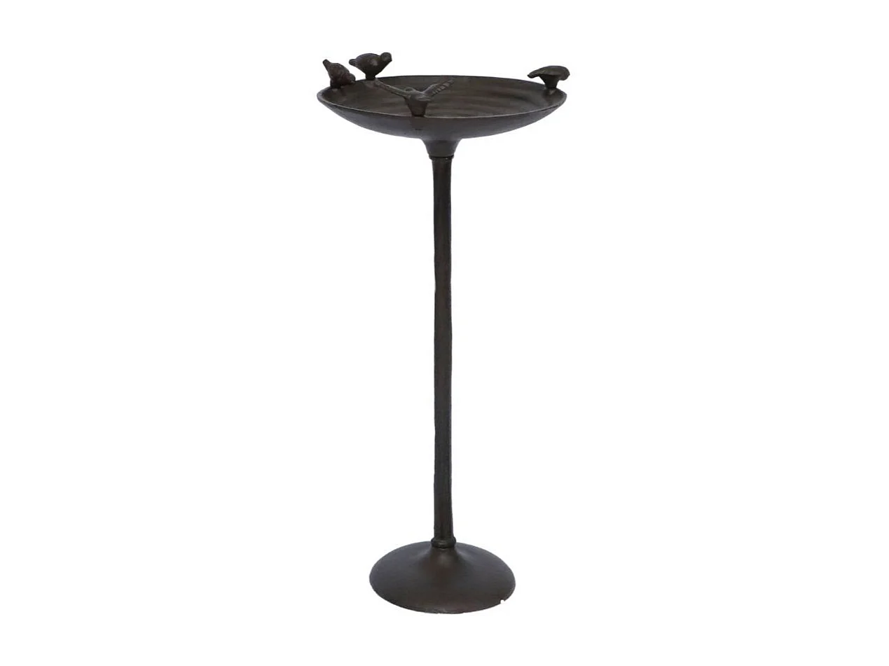Mangeoire à oiseaux sur pied abreuvoir fonte marron 57.5cm