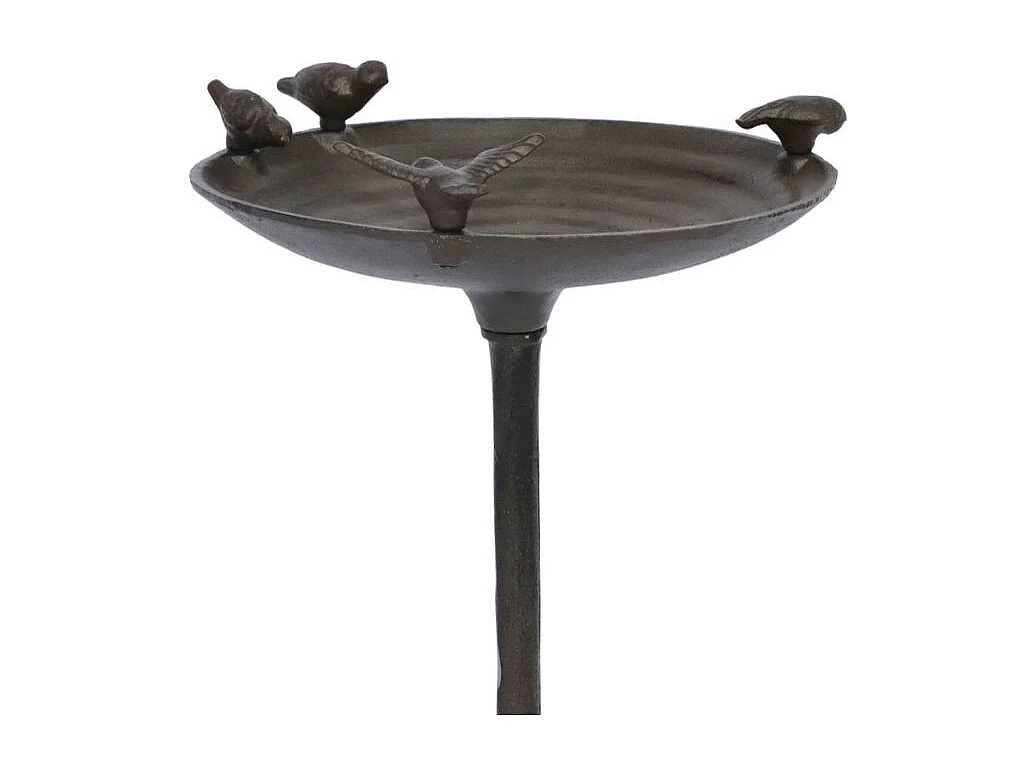 Mangeoire à oiseaux sur pied abreuvoir fonte marron 57.5cm