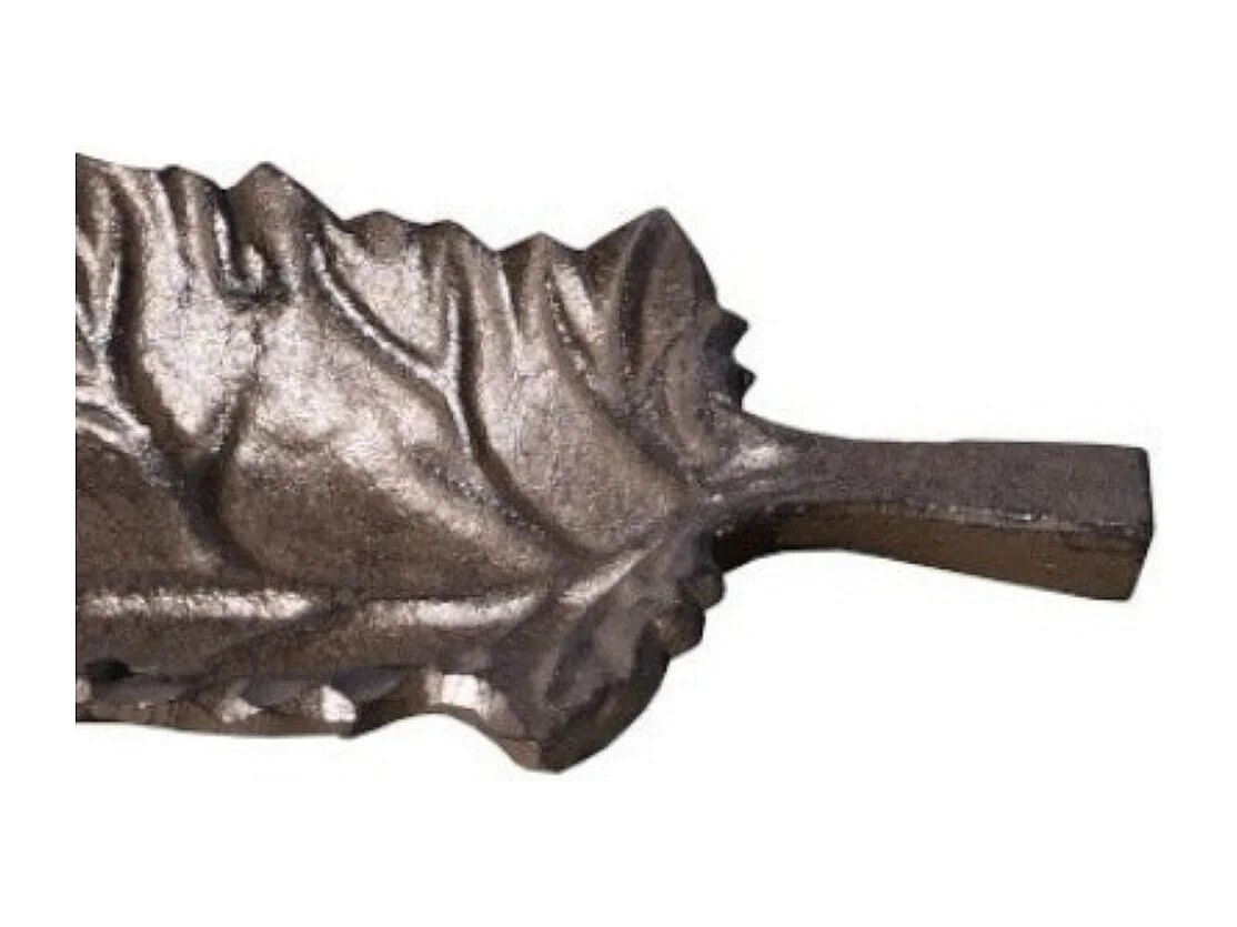 Mangeoire à oiseaux abreuvoir jardin feuille en fonte marron 26cm