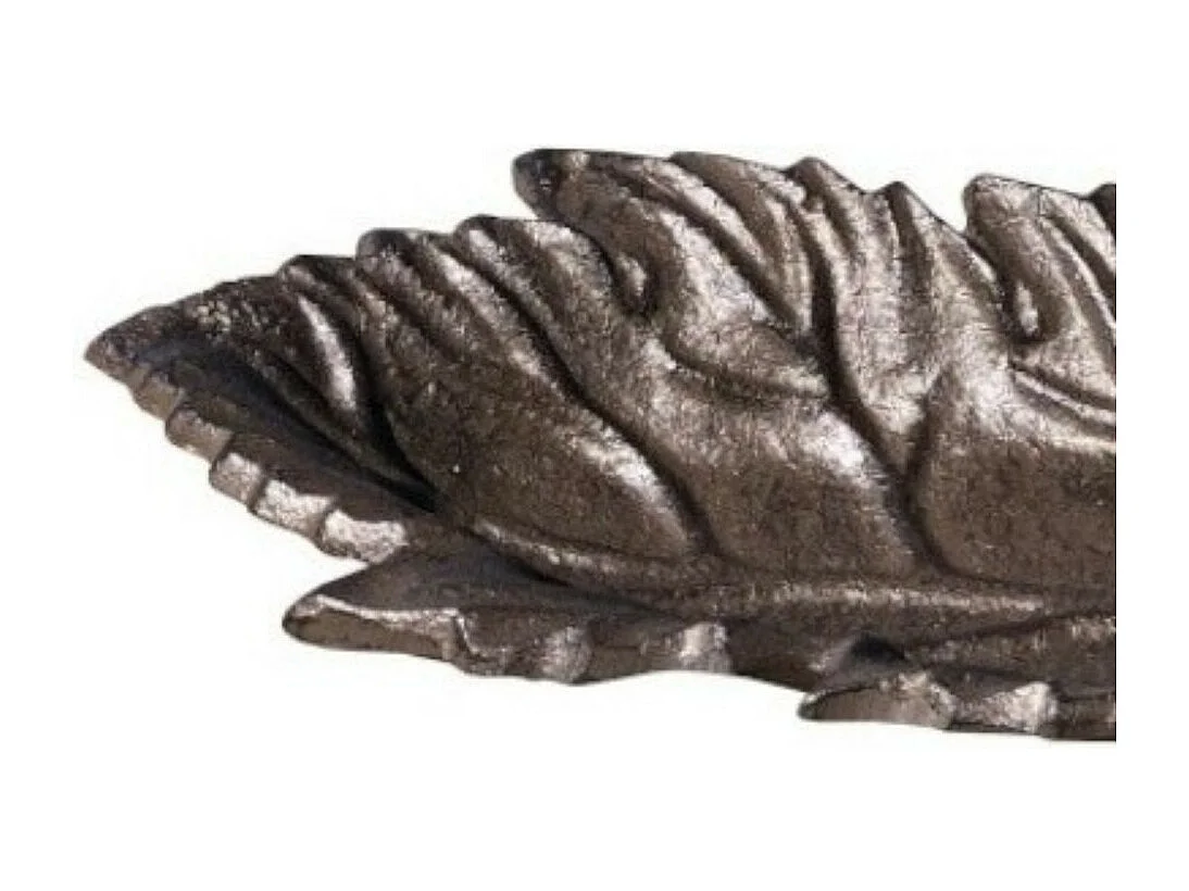 Mangeoire à oiseaux abreuvoir jardin feuille en fonte marron 26cm