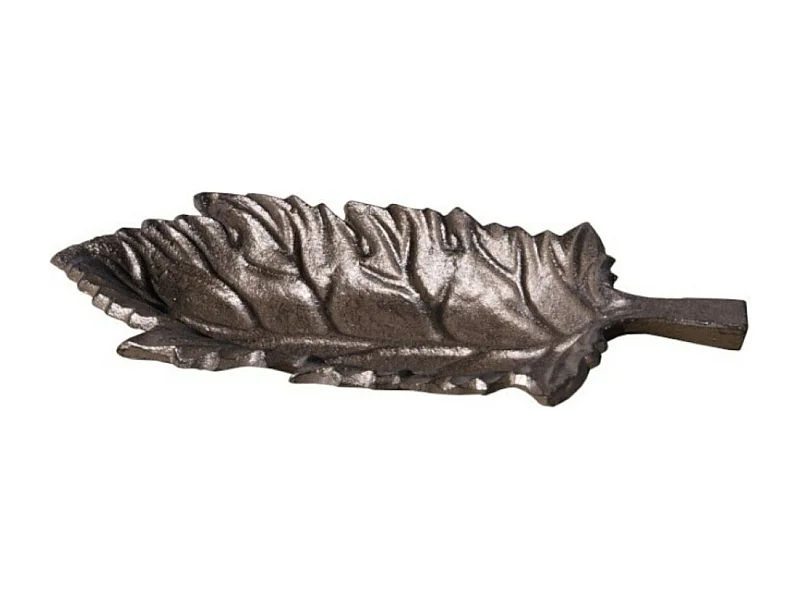 Mangeoire à oiseaux abreuvoir jardin feuille en fonte marron 26cm