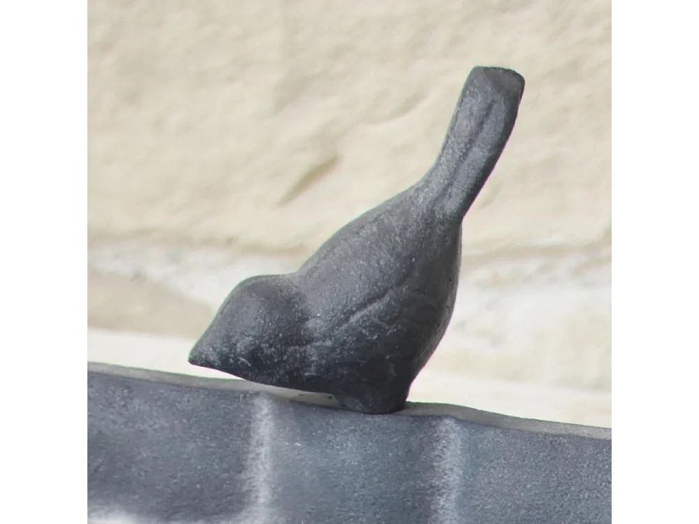 Mangeoire à oiseaux abreuvoir jardin fonte grise 26cm