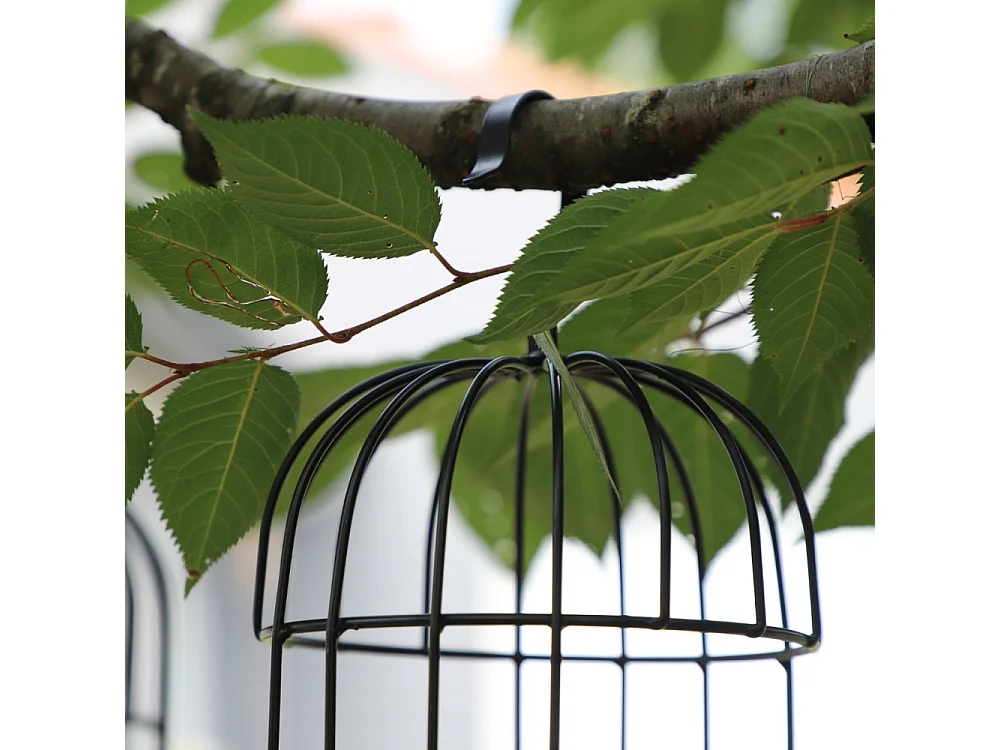 ~ Set de 2 cages en métal gris Ht.53-68 cm