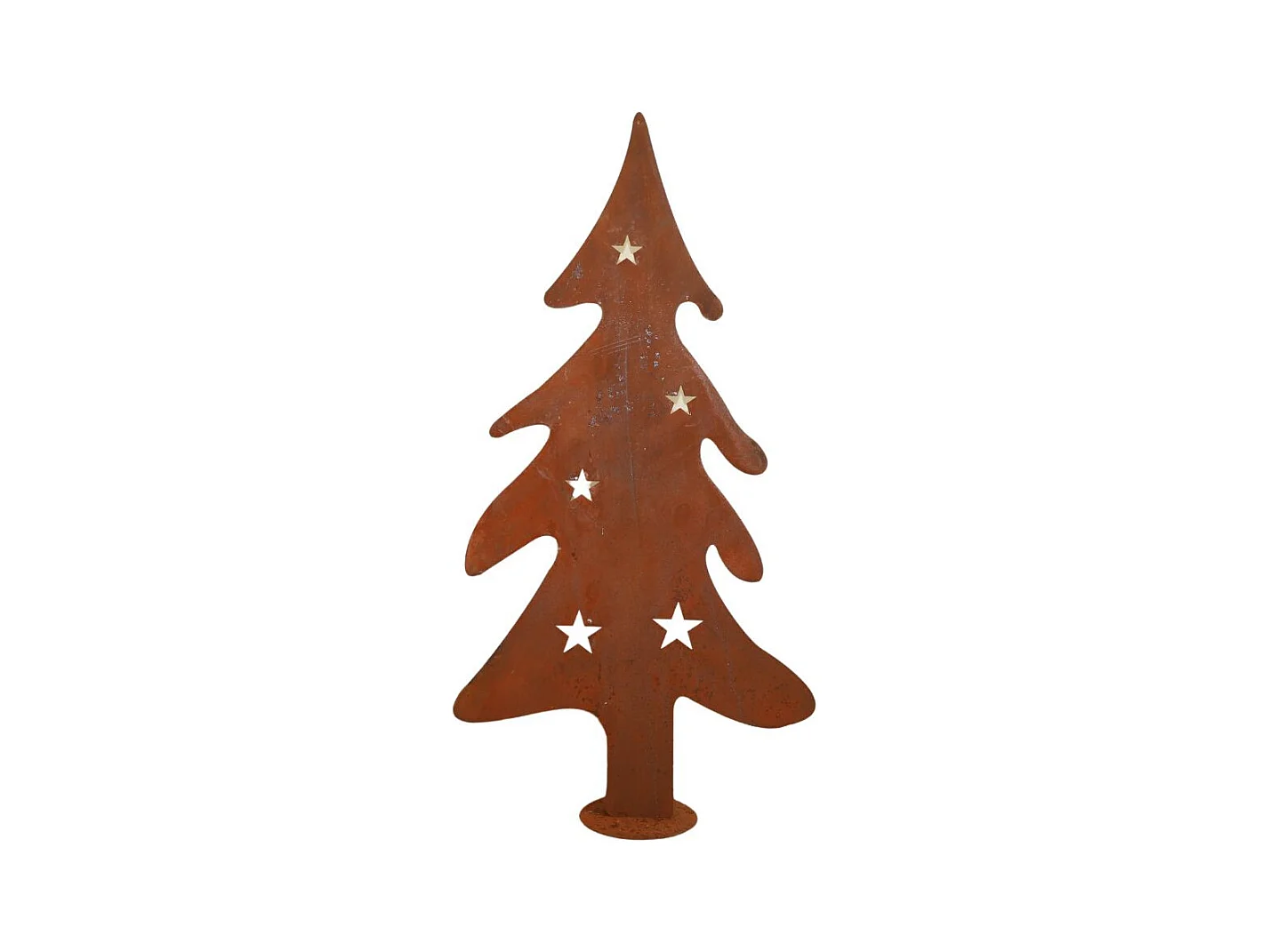 Sapin de Noël décoratif jardin extérieur métal rouillé marron 100cm