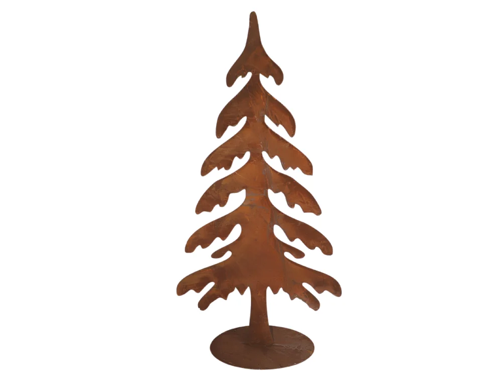 Sapin de Noël décoration jardin métal rouillé marron 77 x 150 cm