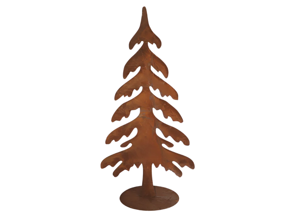 Sapin de Noël décoration jardin métal rouillé marron 77 x 150 cm