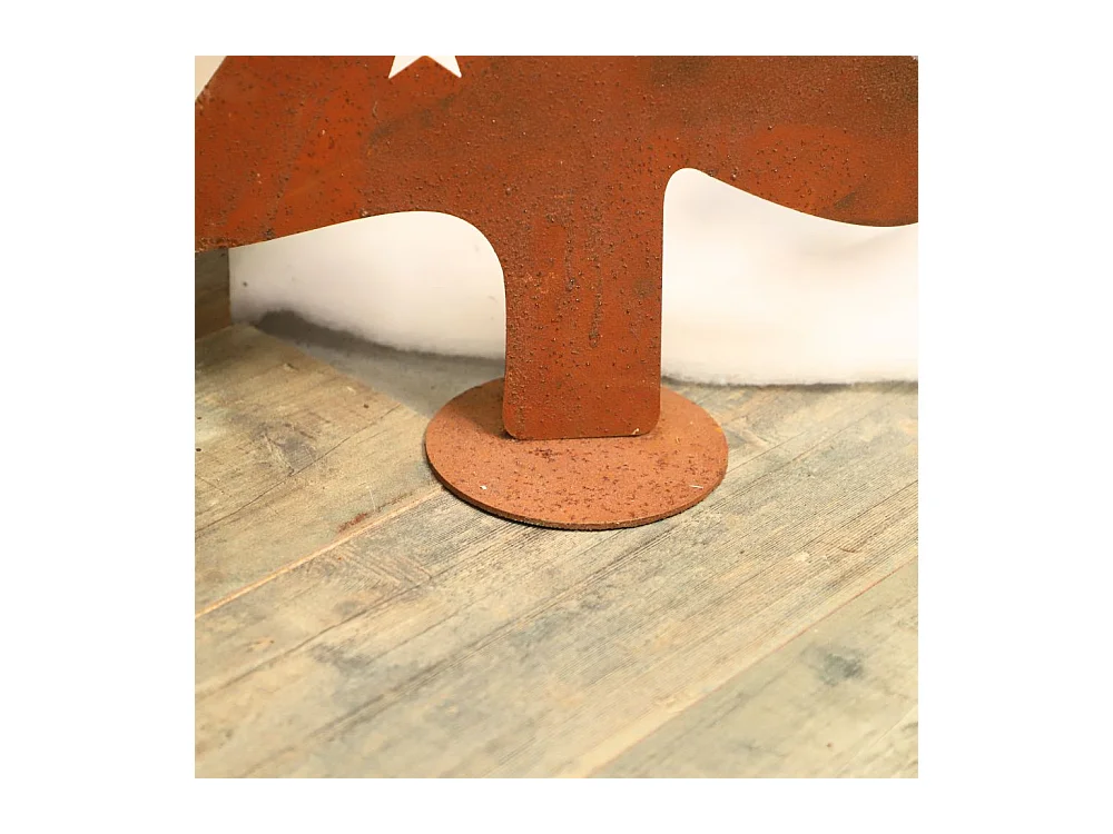 Sapin de Noël décoratif jardin extérieur métal rouillé 41x80cm