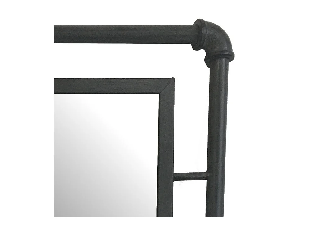 Miroir mural tube en métal gris 42 x 54 cm