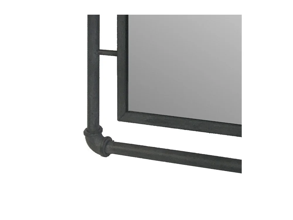 Miroir mural tube en métal gris 42 x 54 cm