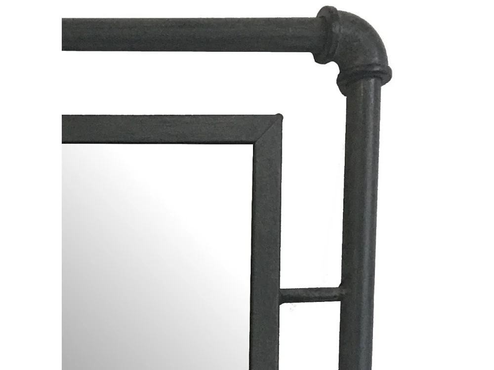 Miroir mural tube en métal gris 42 x 54 cm