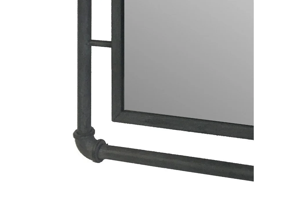 Miroir mural tube en métal gris 42 x 54 cm