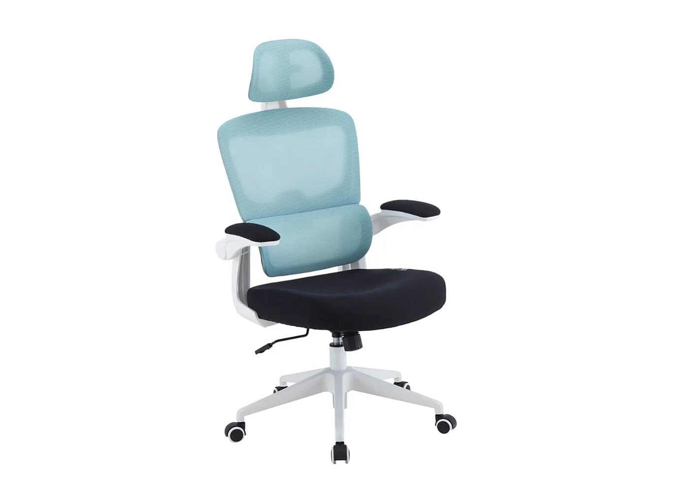 Silla gaming Ergo Waxter giratoria con ruedas abatible azul