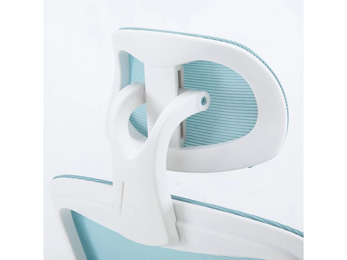 Silla gaming Ergo Waxter giratoria con ruedas abatible azul