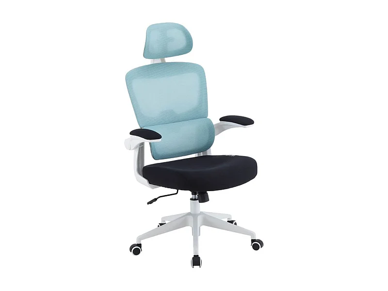 Silla gaming Ergo Waxter giratoria con ruedas abatible azul